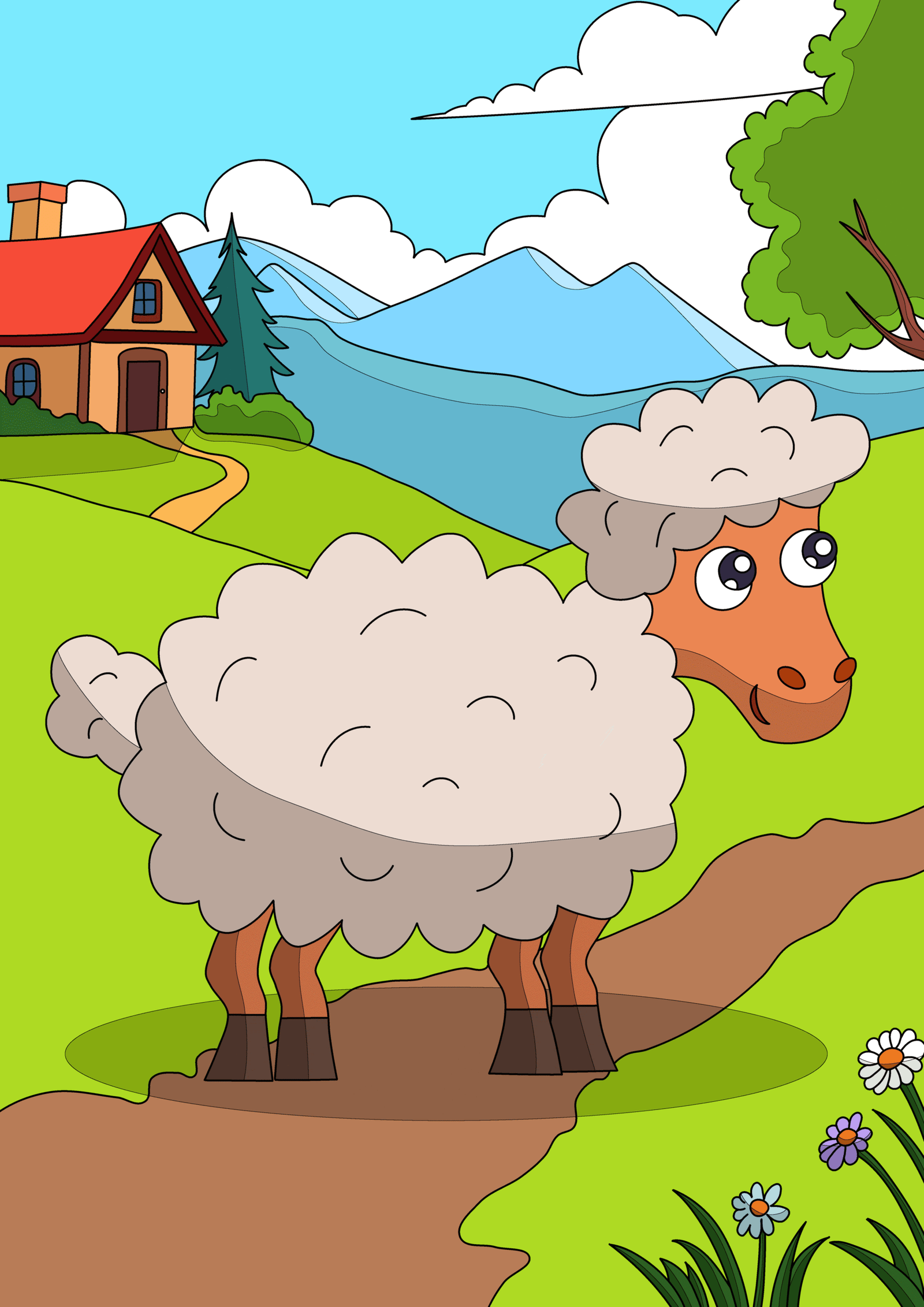 Woolly the Sheep and the Winding Path