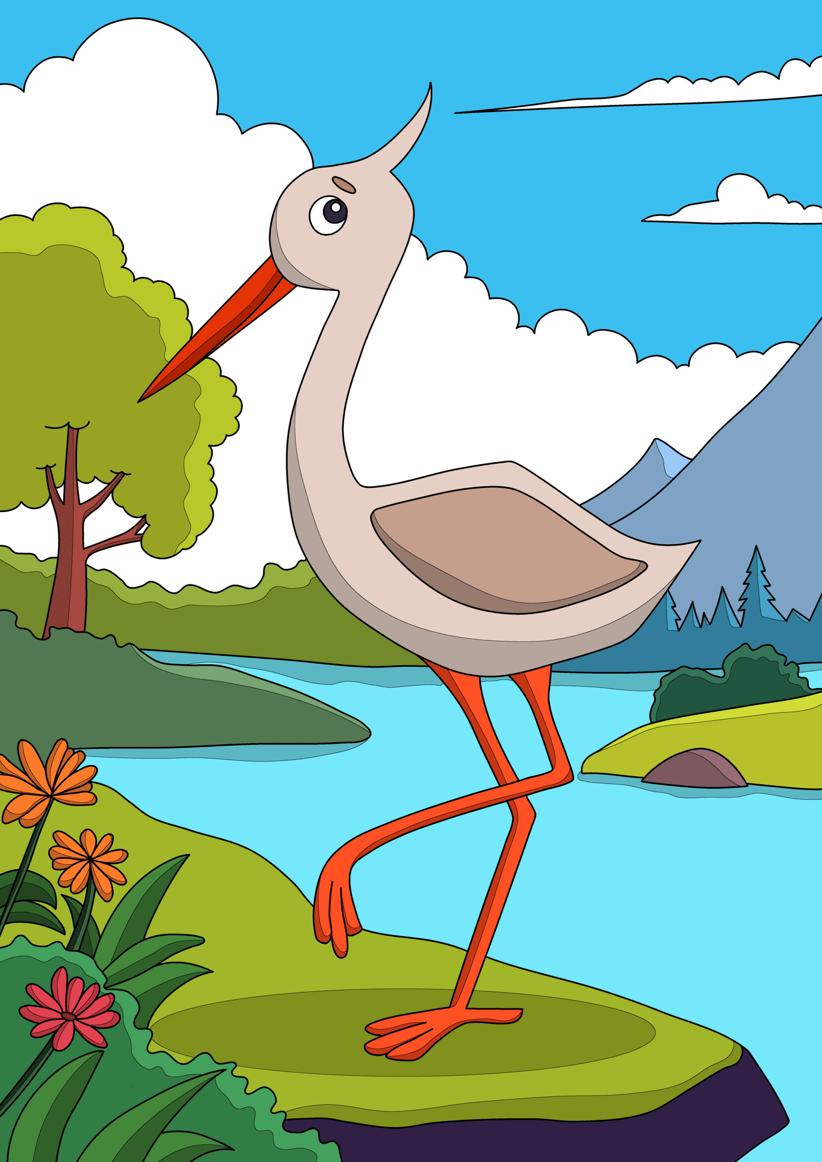 Sheldon the Stork and the Perfect Stillness