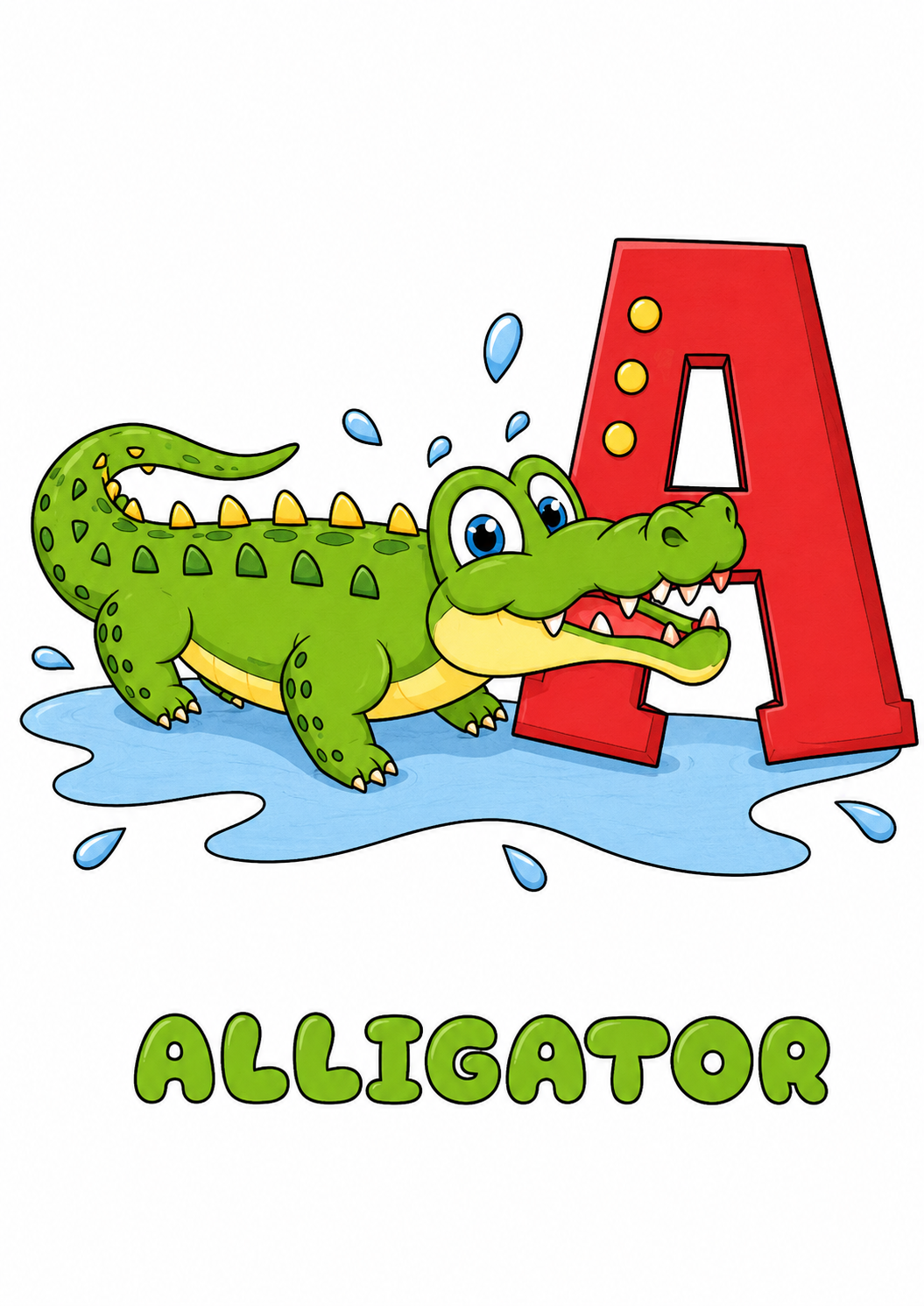 Andy the Alligator from Alphabet Animals Coloring Book