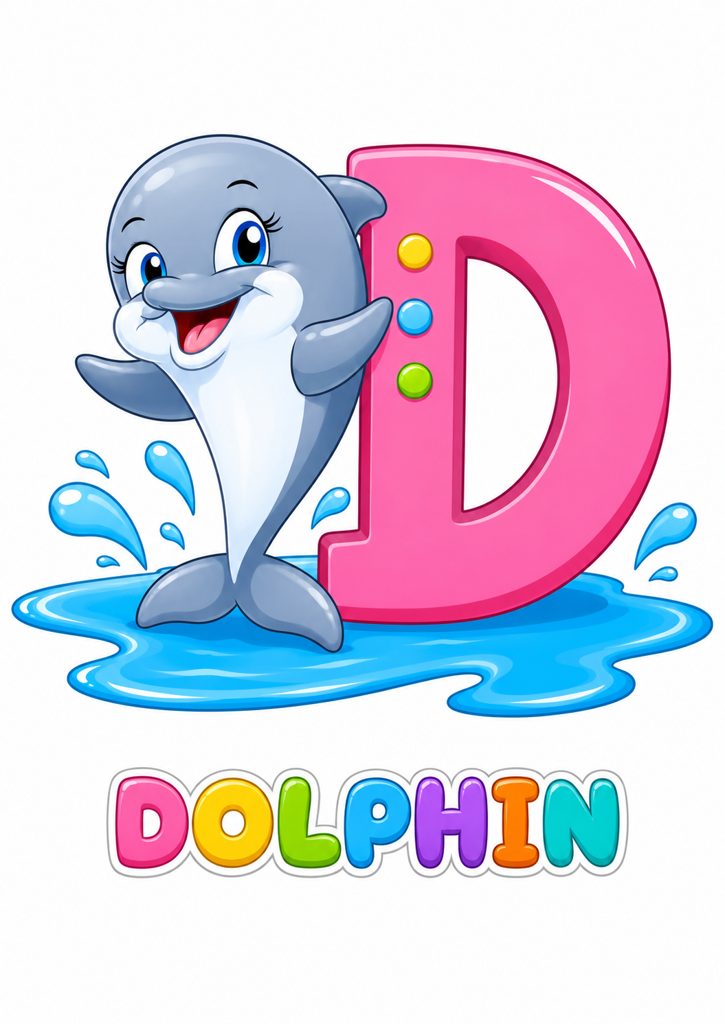 Daisy the Dolphin from Alphabet Animals Coloring Book