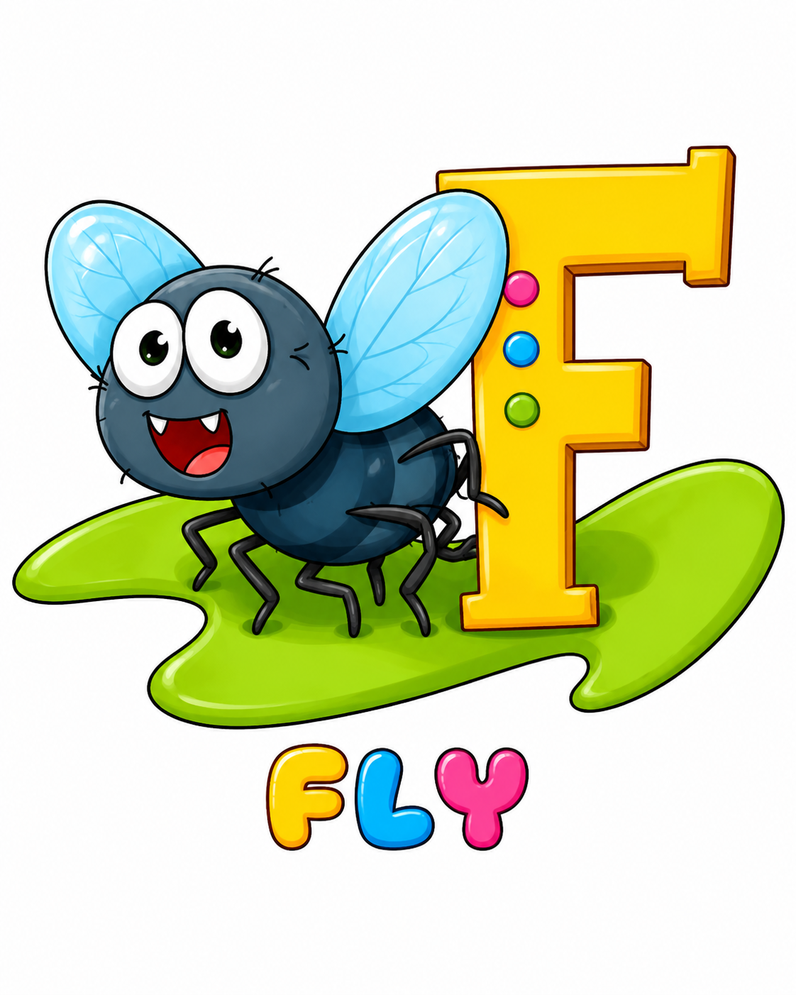 F is for Fly from Alphabet Animals Coloring Book