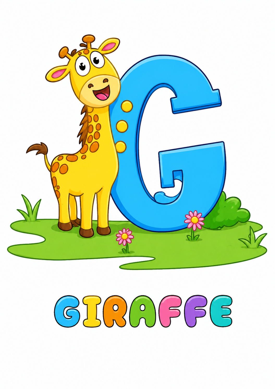 G is for Giraffe from Alphabet Animals Coloring Book
