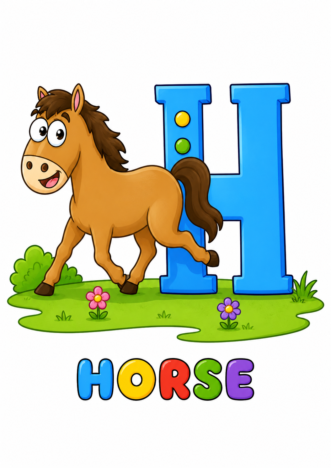 H is for Horse from Alphabet Animals Coloring Book