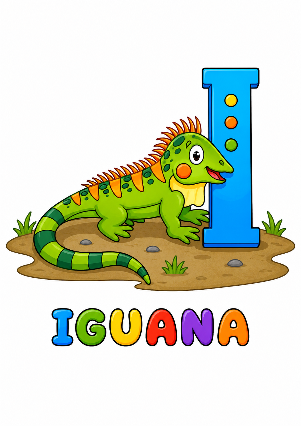 I – Iguana from Alphabet Animals Coloring Book