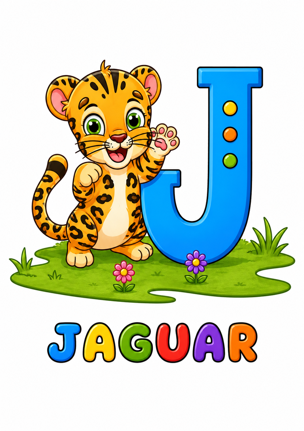J – Jaguar from Alphabet Animals Coloring Book
