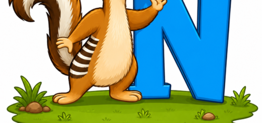 N is for Numbat from Alphabet Animals Coloring Book