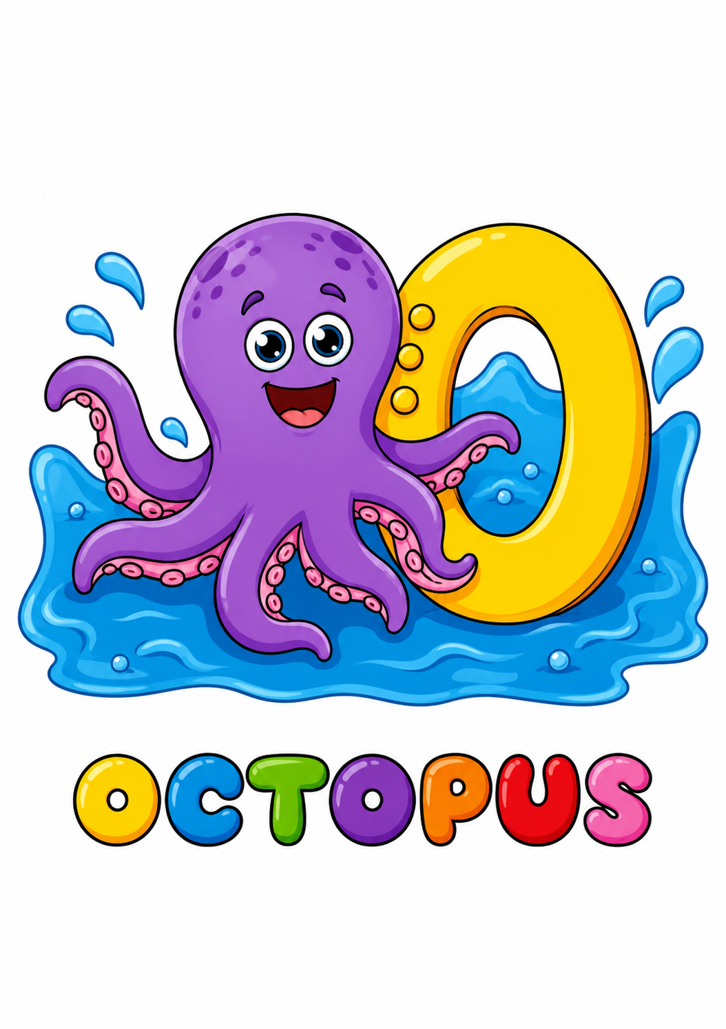 O is for Octopus from Alphabet Animals Coloring Book