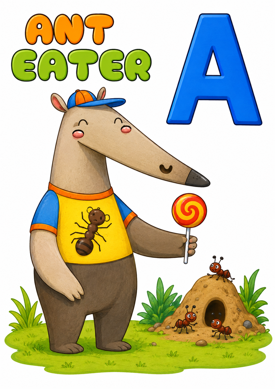 The Anteater and the Little Ant from Alphabet Animals Coloring Book
